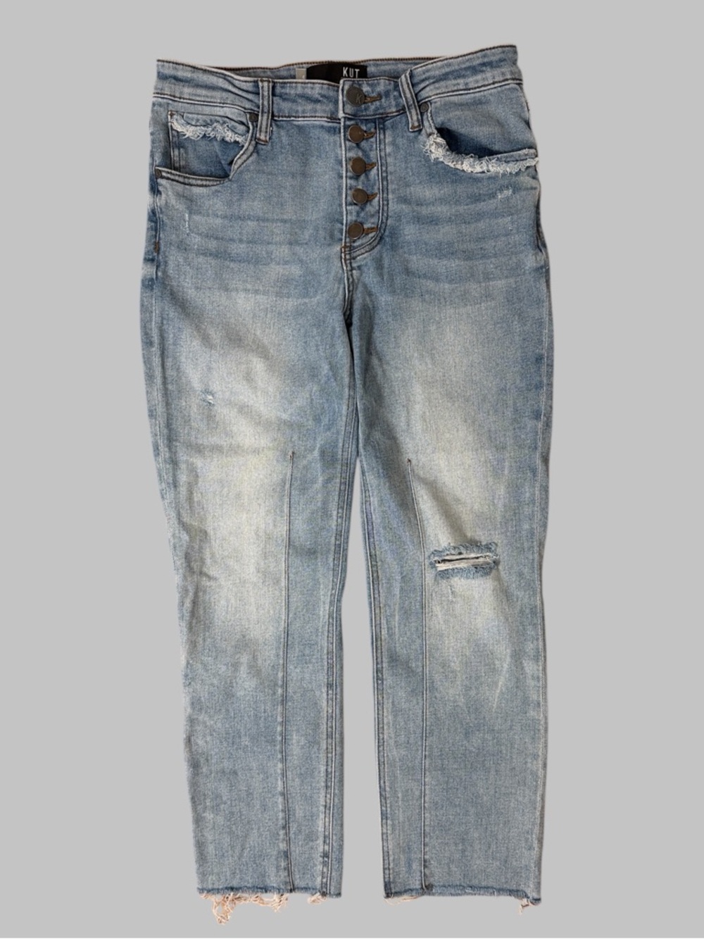 Kut From The Kloth Reese High-Rise Fab Ab Ankle Straight Jeans - Picture 1 of 7
